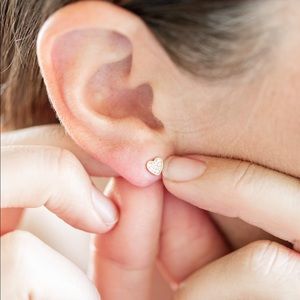 Jilly/Melanie Auld Pave Studded Heart Earrings